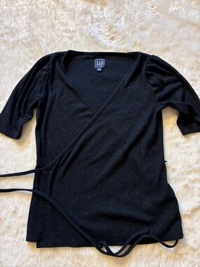 GAP Black Wrap-Front Women's Tunic Top